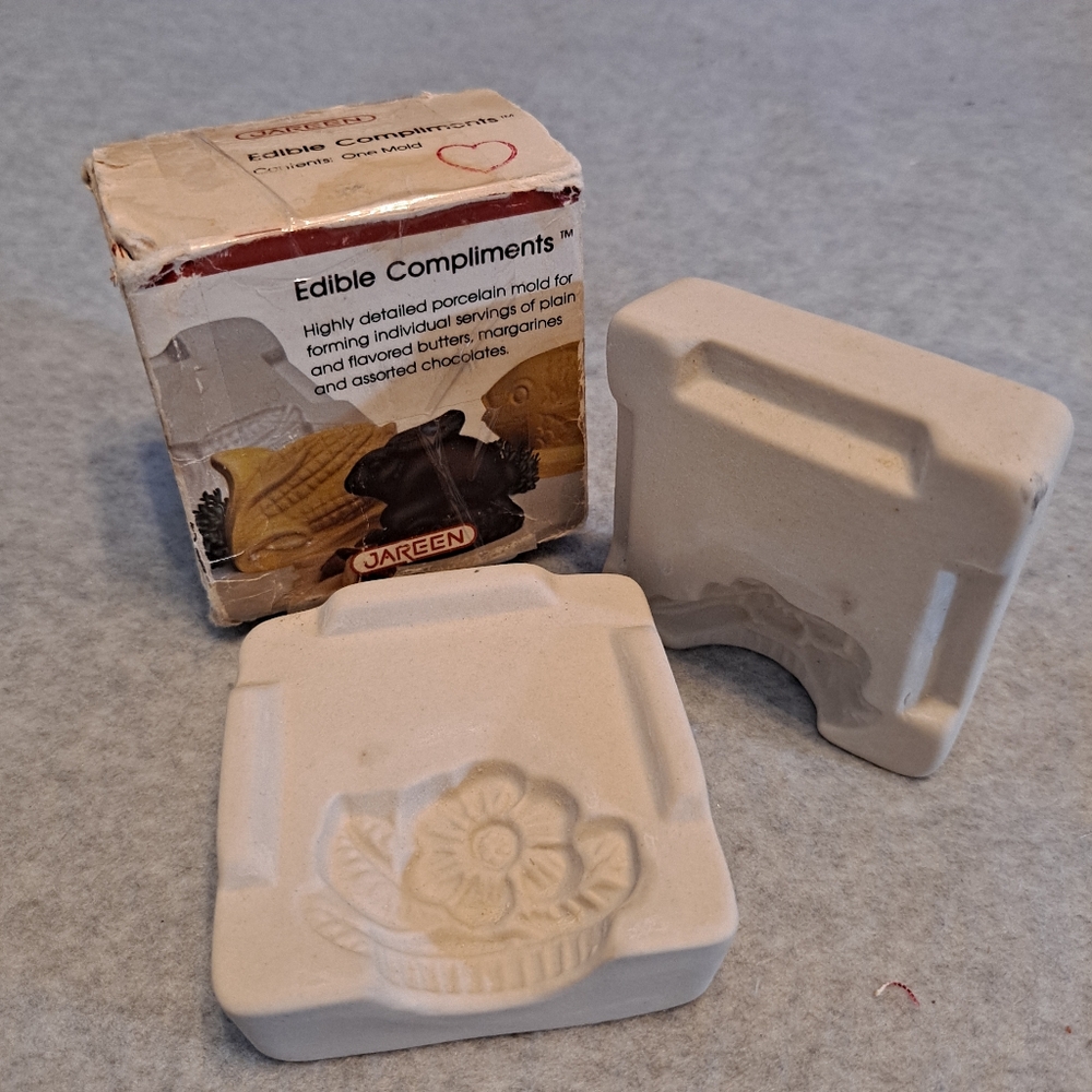 JAREEN Edible Compliments Porcelain Butter Chocolate Mold Flower Basket